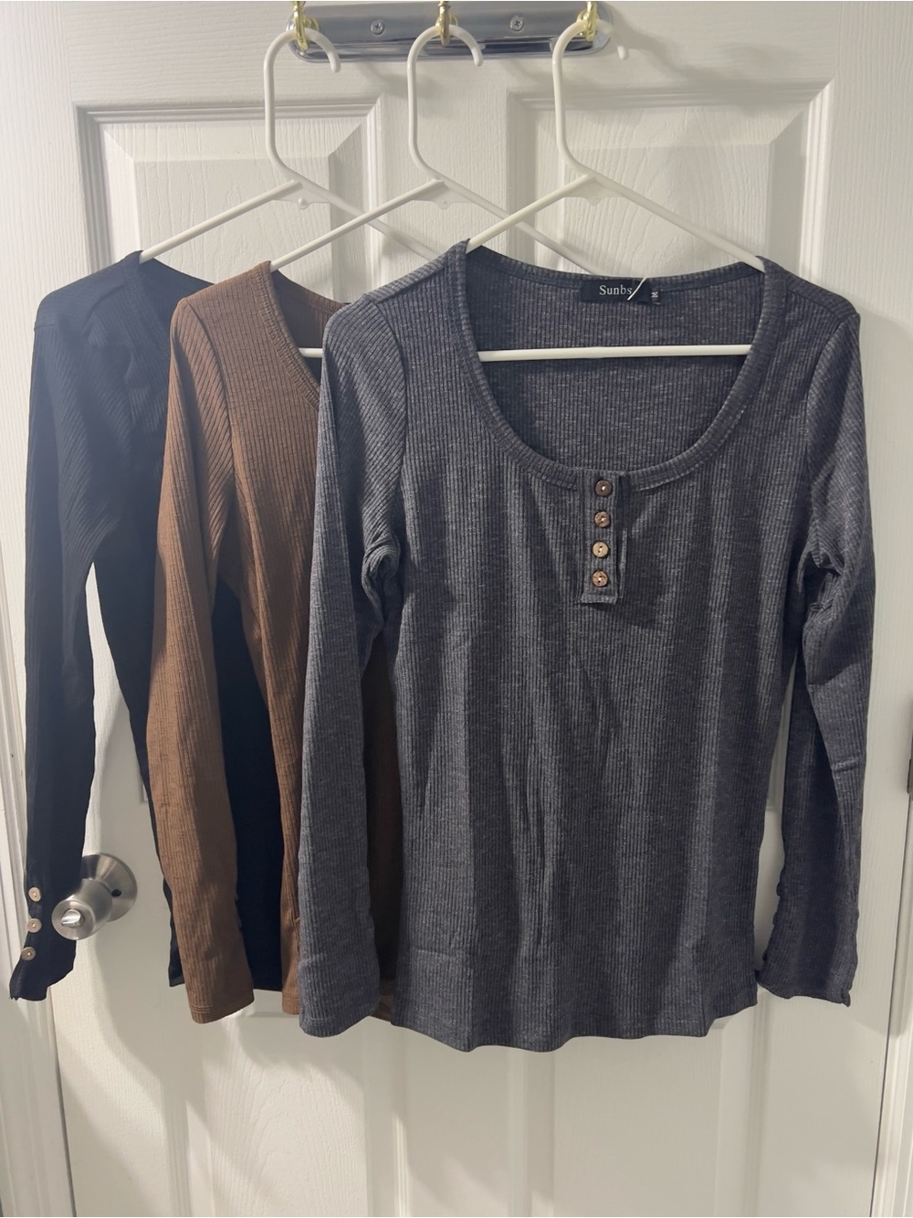 NWT Ribbed Long-Sleeve Henley Top Bundle